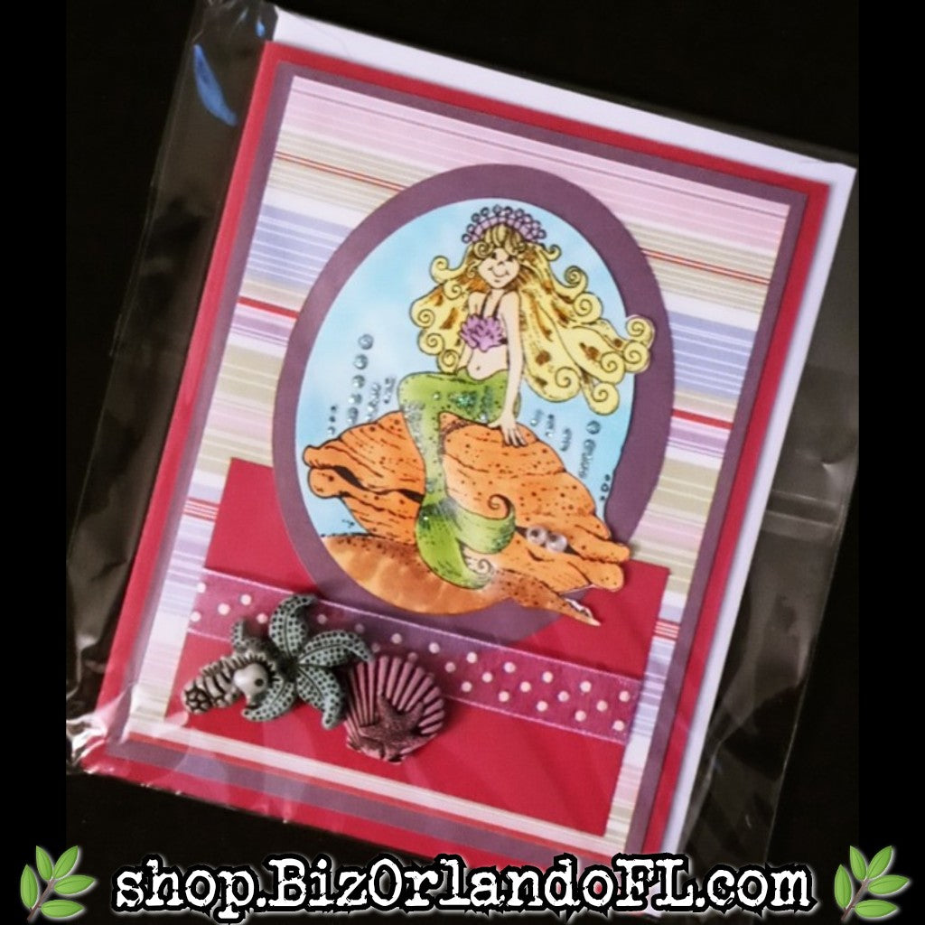 ALL OCCASION: Mermaid Theme Handmade Greeting Card by Local Artisan