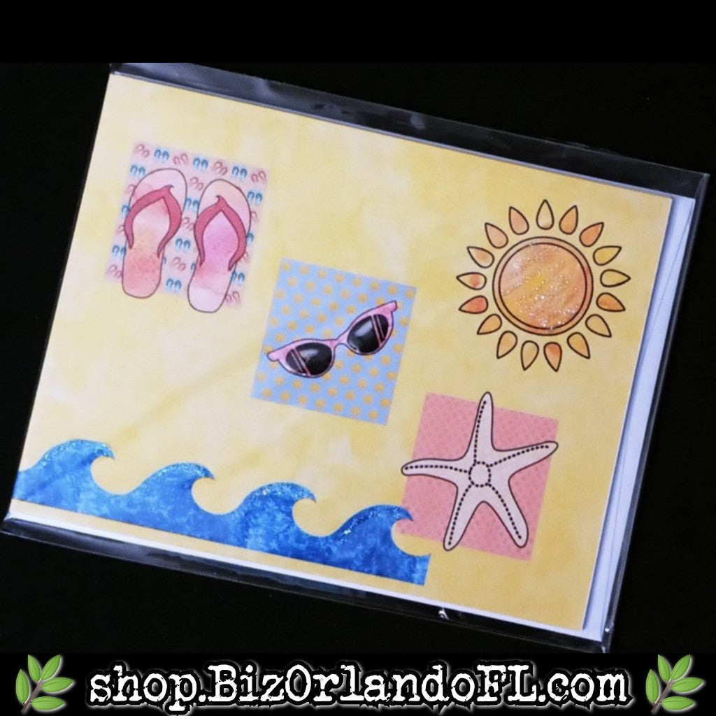 ALL OCCASION: Beach Theme Handmade Greeting Card by Local Artisan