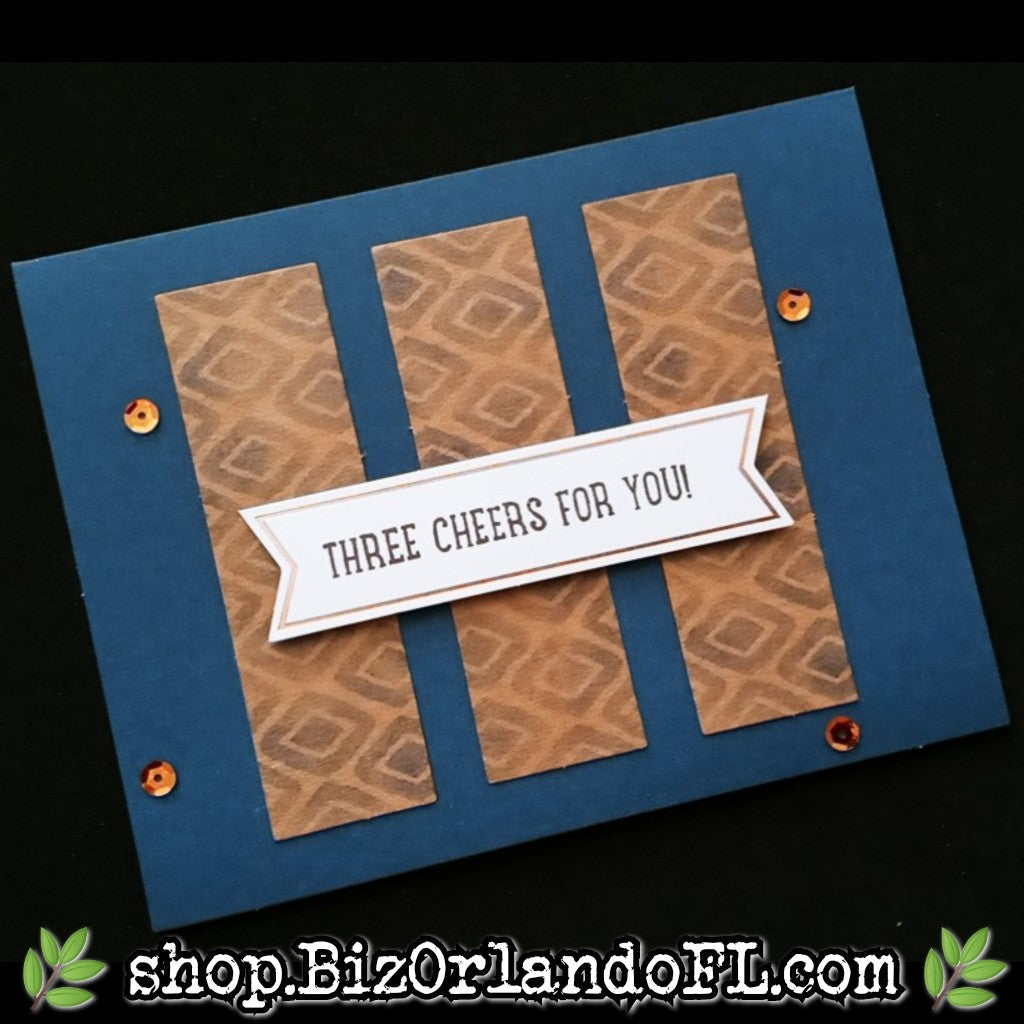 BIRTHDAY: Three Cheers For You Handcrafted Greeting Card by Kathryn McHenry