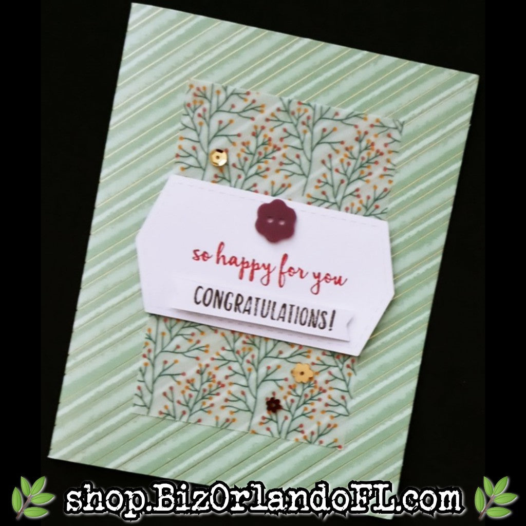 CONGRATS: So Happy For You -- Congratulations! Handmade Greeting Card by Kathryn McHenry