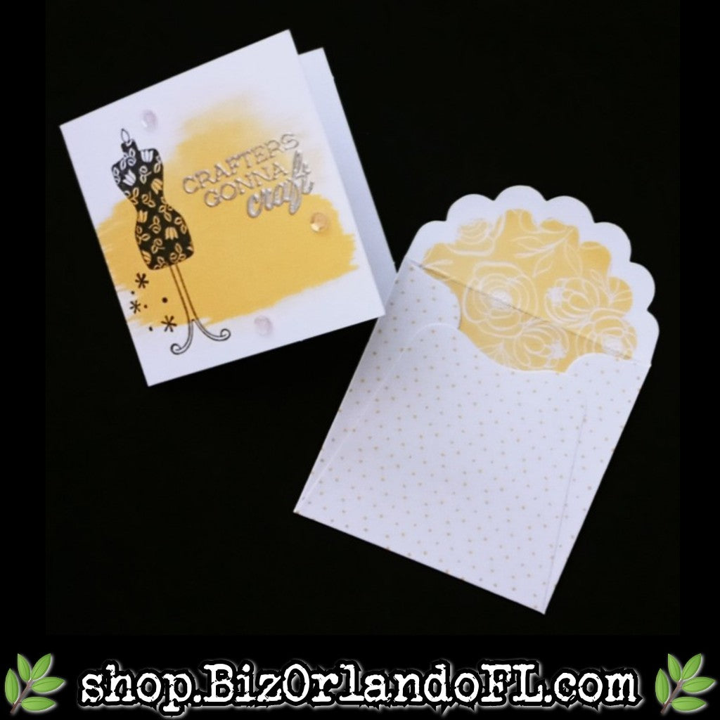 MINI CARDS: Crafters Gonna Craft Handcrafted Embossed Greeting Cards Set of 3 by Kathryn McHenry