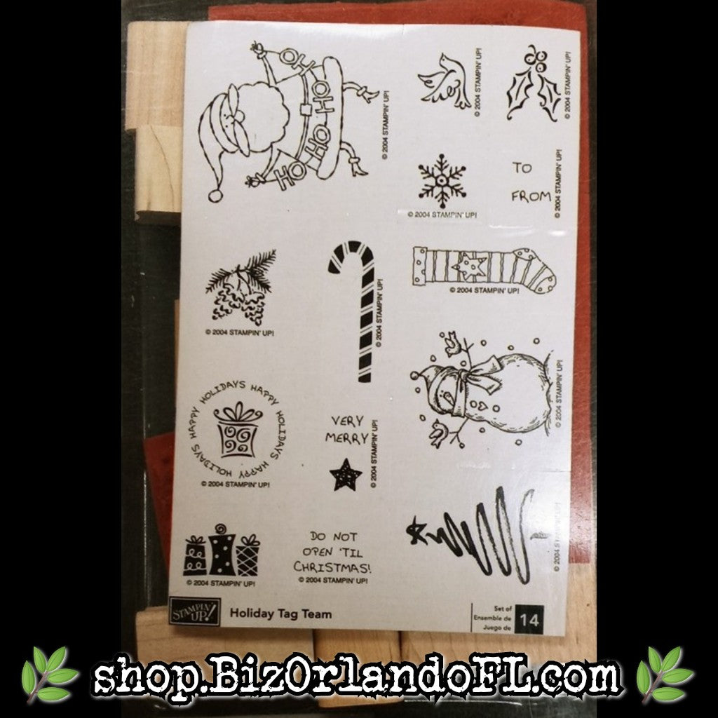 STAMPS: Holiday Tag Team Wooden Stamp Set (Stampin' Up!) *