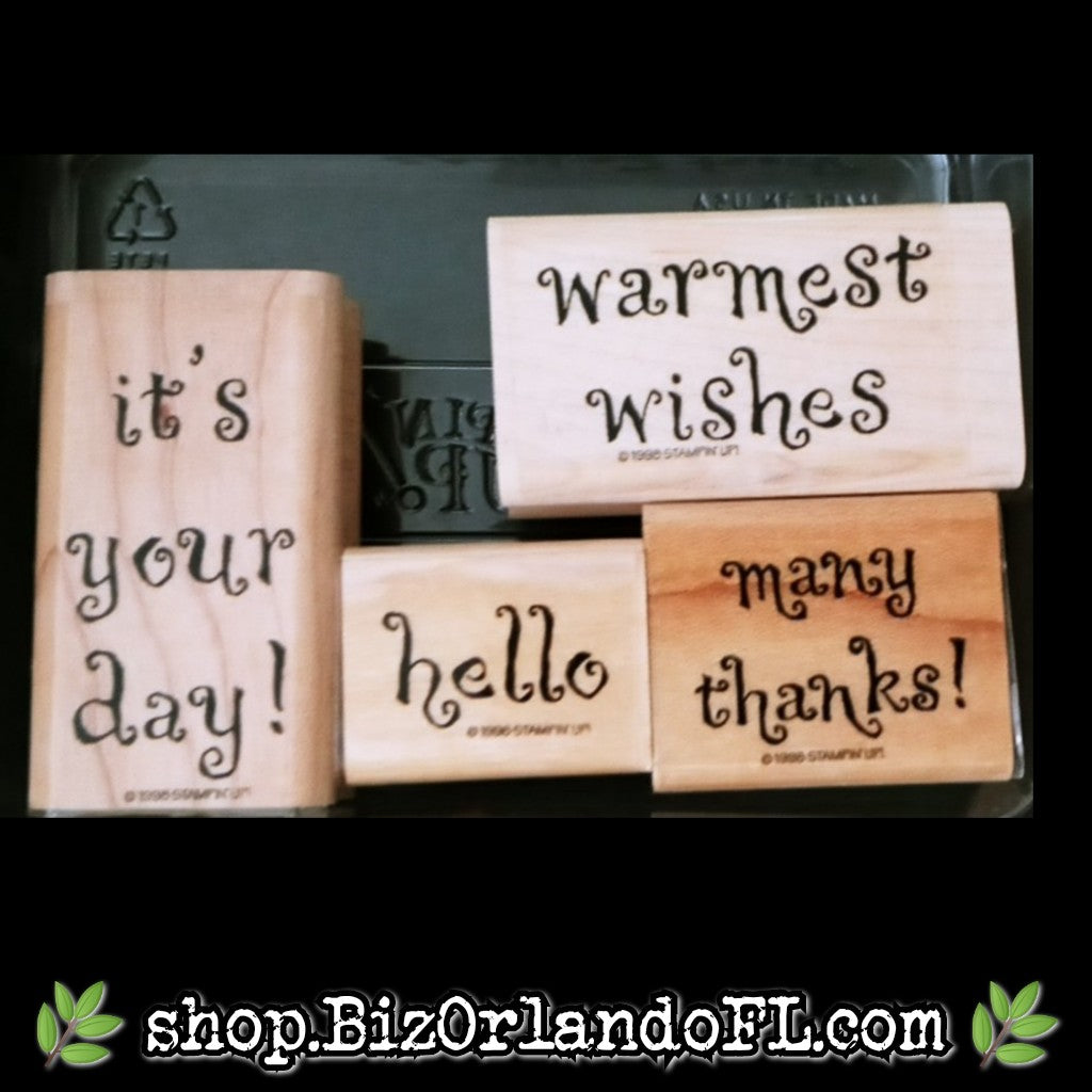 ARTS AND CRAFT SUPPLIES: Short Sayings All-Occasion Wooden Stamp Set (Stampin' Up!)