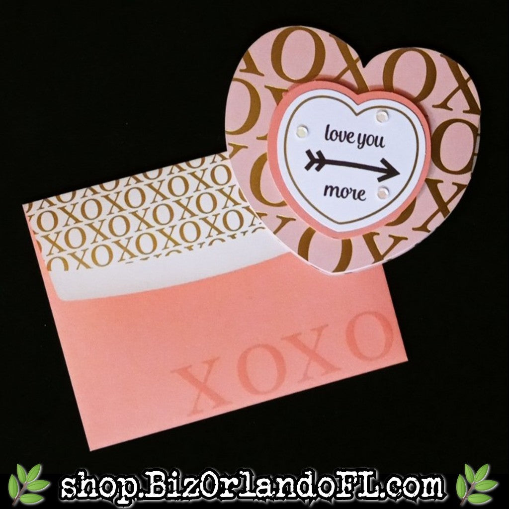 LOVE / ROMANCE: Love You More Handmade Greeting Card by Kathryn McHenry